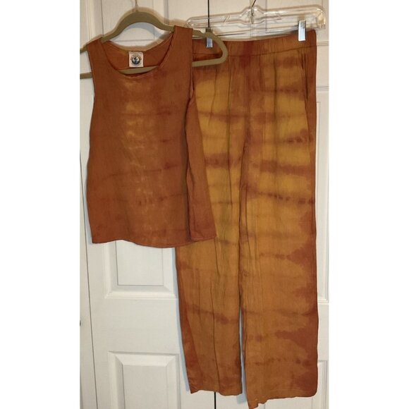 Sister Tribe By The Seaside Burnt Orange Outfit Set Top Pants Pockets Size Small - Picture 1 of 6